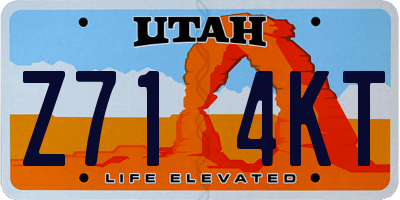 UT license plate Z714KT