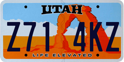 UT license plate Z714KZ