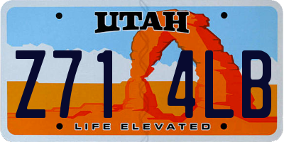 UT license plate Z714LB
