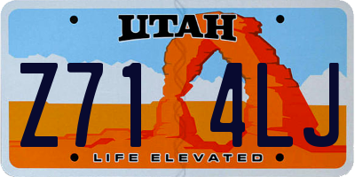 UT license plate Z714LJ