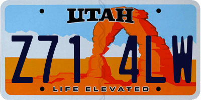 UT license plate Z714LW