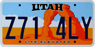 UT license plate Z714LY