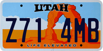 UT license plate Z714MB