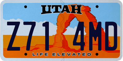 UT license plate Z714MD