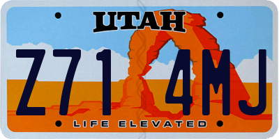 UT license plate Z714MJ