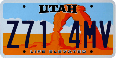 UT license plate Z714MV
