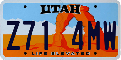 UT license plate Z714MW