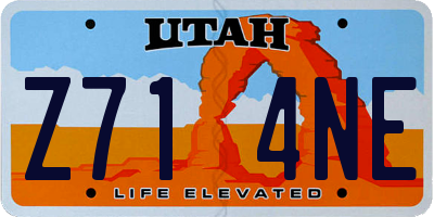 UT license plate Z714NE