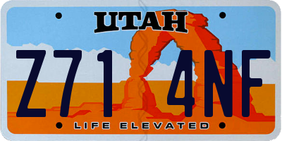 UT license plate Z714NF