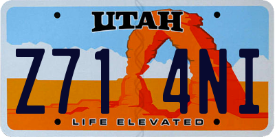 UT license plate Z714NI