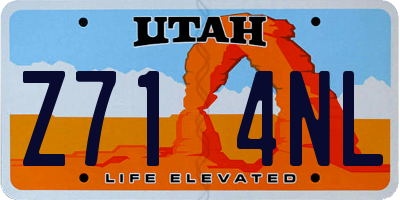 UT license plate Z714NL