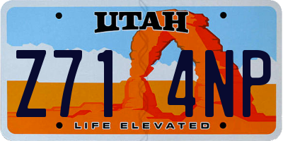 UT license plate Z714NP