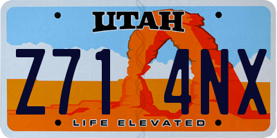 UT license plate Z714NX