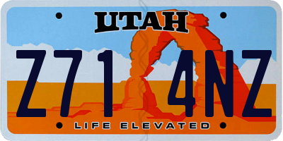 UT license plate Z714NZ