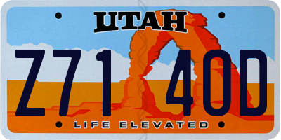 UT license plate Z714OD