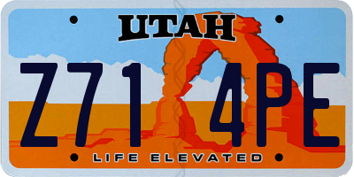 UT license plate Z714PE