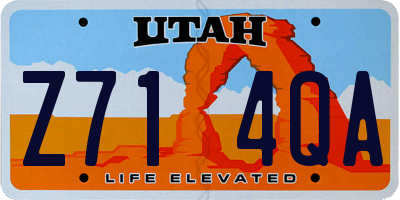 UT license plate Z714QA