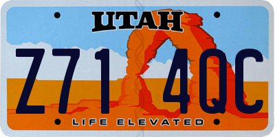 UT license plate Z714QC