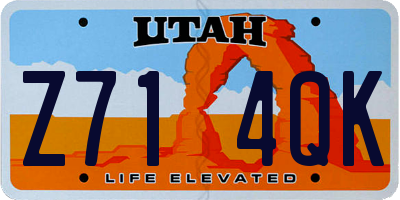 UT license plate Z714QK
