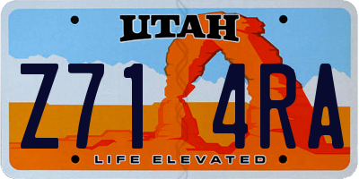UT license plate Z714RA