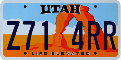 UT license plate Z714RR