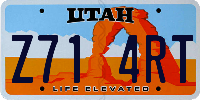 UT license plate Z714RT