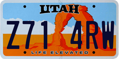UT license plate Z714RW