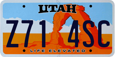 UT license plate Z714SC