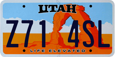 UT license plate Z714SL