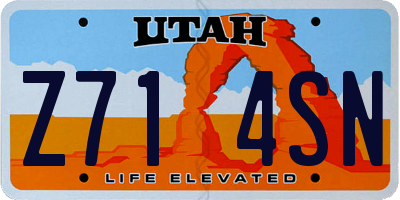 UT license plate Z714SN