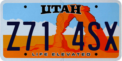 UT license plate Z714SX
