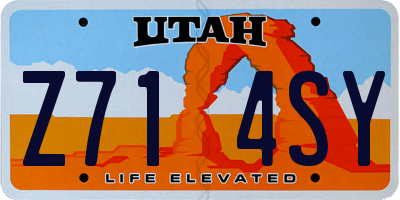 UT license plate Z714SY