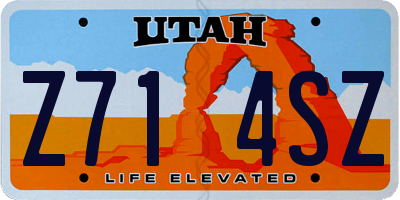 UT license plate Z714SZ