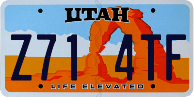 UT license plate Z714TF