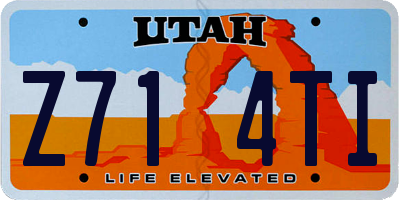 UT license plate Z714TI