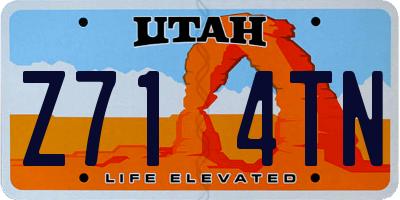 UT license plate Z714TN