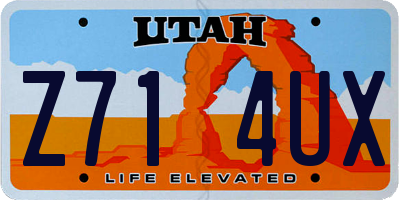 UT license plate Z714UX