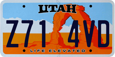 UT license plate Z714VD