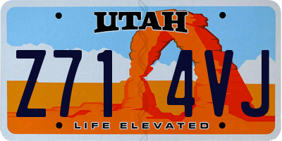 UT license plate Z714VJ