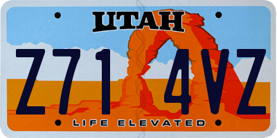 UT license plate Z714VZ