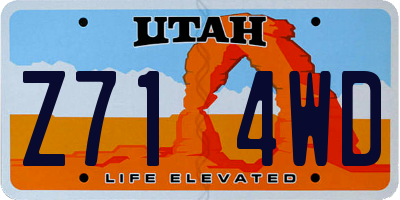 UT license plate Z714WD
