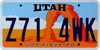 UT license plate Z714WK