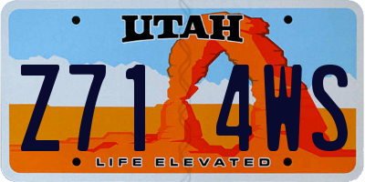 UT license plate Z714WS