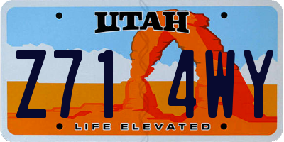 UT license plate Z714WY