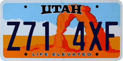UT license plate Z714XF