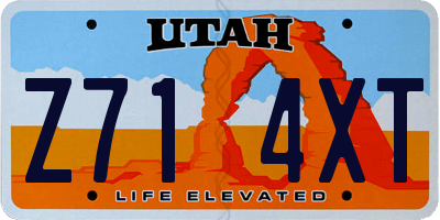 UT license plate Z714XT
