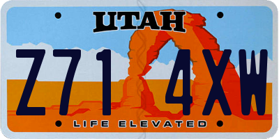 UT license plate Z714XW