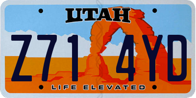 UT license plate Z714YD