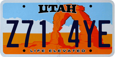 UT license plate Z714YE