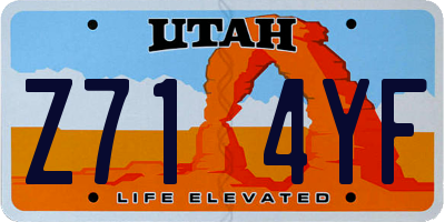 UT license plate Z714YF
